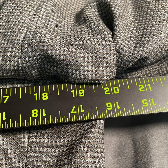 Oscar De La Renta Mens Blazer Jacket 38R Houndstooth Formal Gray Double Button - Picture 5 of 16